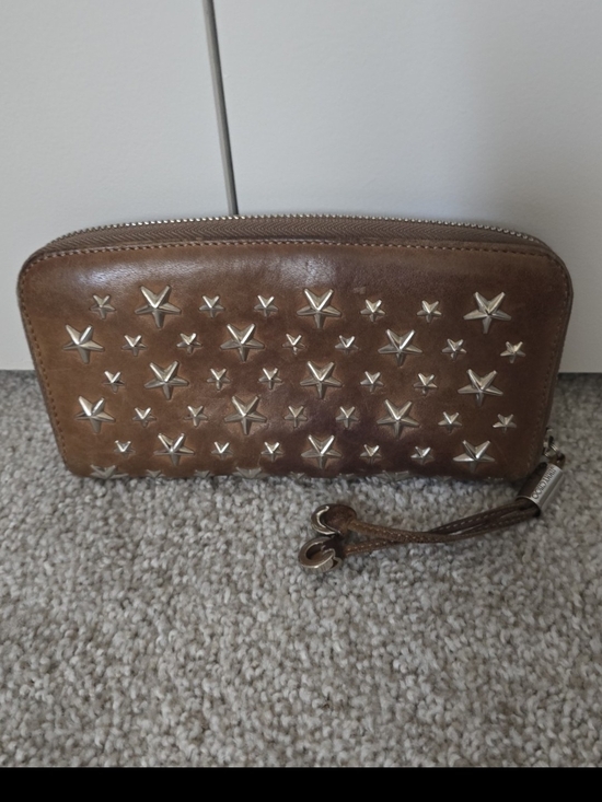 Jimmy Choo Handbags - Jimmy Choo Brown Star-Studded Leather Wristlet Wallet